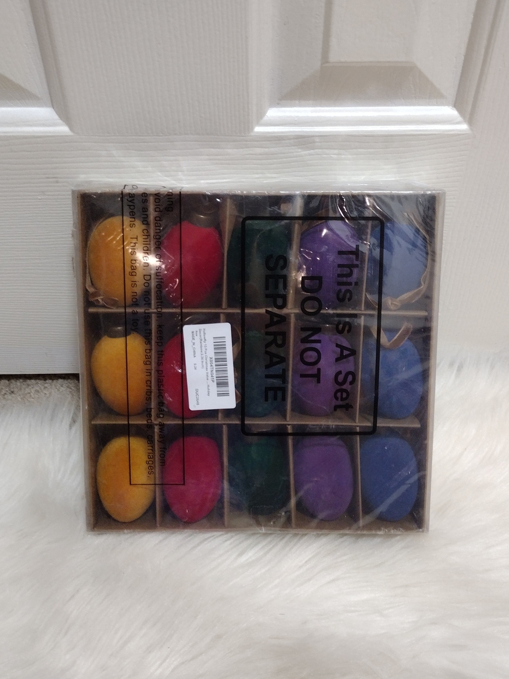 Christmas Velvet Balls Ornaments 2.36'' Rainbow 15 Pcs